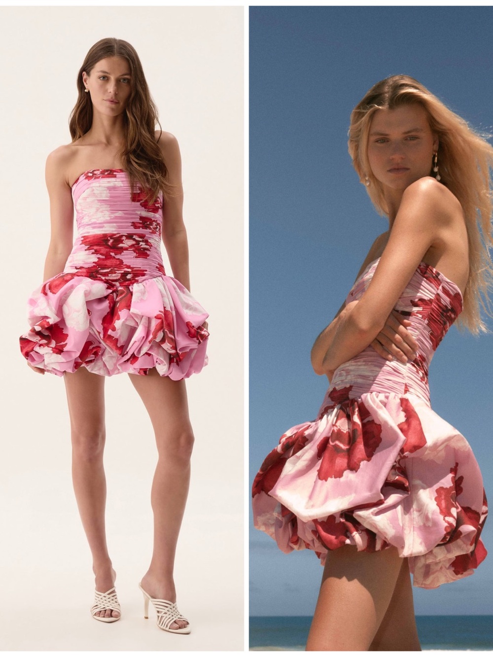 Aje Violette Bubble Hem Mini Dress in Pink Boldly Booming Size AU 10 / US 6